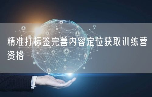 精准打标签完善内容定位获取训练营资格