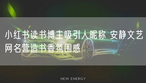 小红书读书博主吸引人昵称 安静文艺网名营造书香氛围感