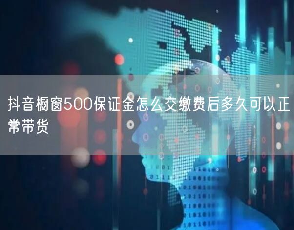 抖音橱窗500保证金怎么交缴费后多久可以正常带货