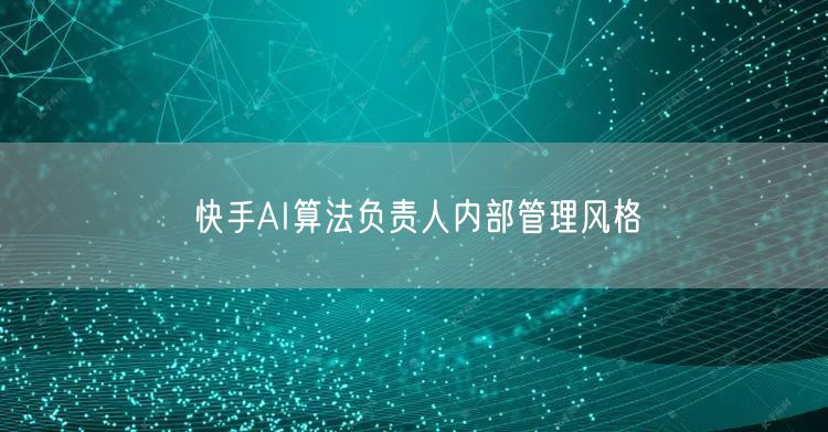 快手AI算法负责人内部管理风格