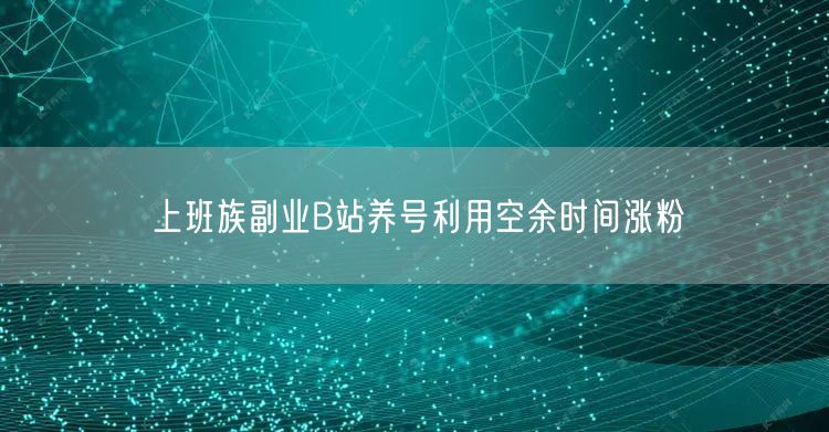 上班族副业B站养号利用空余时间涨粉
