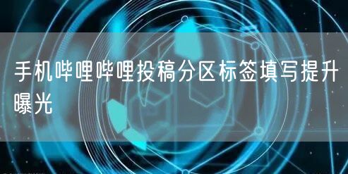 手机哔哩哔哩投稿分区标签填写提升曝光