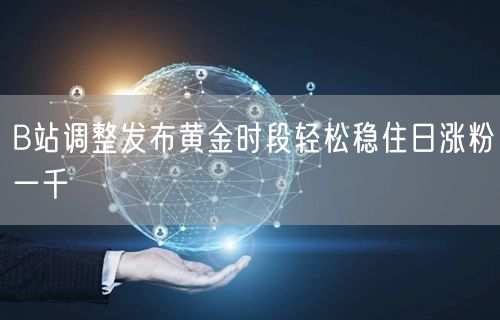 B站调整发布黄金时段轻松稳住日涨粉一千