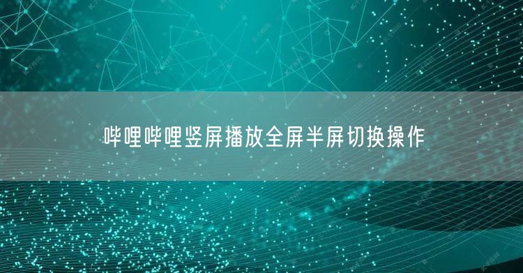 哔哩哔哩竖屏播放全屏半屏切换操作