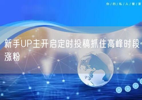新手UP主开启定时投稿抓住高峰时段涨粉