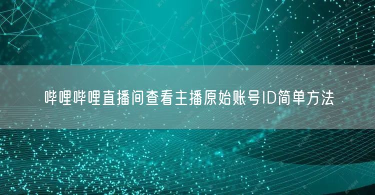 哔哩哔哩直播间查看主播原始账号ID简单方法