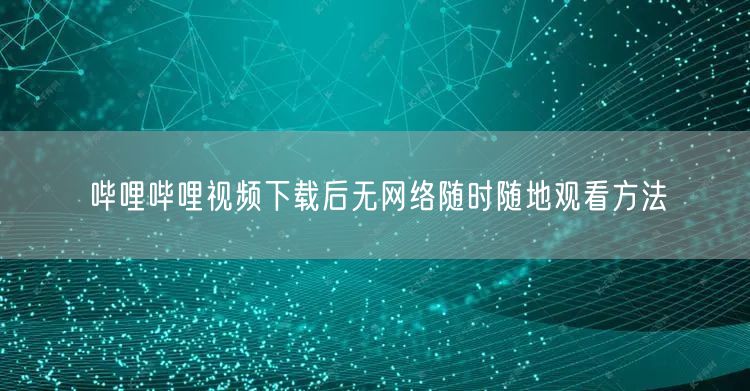 哔哩哔哩视频下载后无网络随时随地观看方法