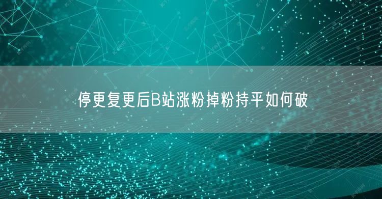 停更复更后B站涨粉掉粉持平如何破