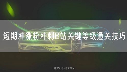 短期冲涨粉冲刺B站关键等级通关技巧