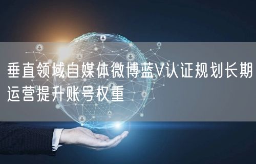 垂直领域自媒体微博蓝V认证规划长期运营提升账号权重