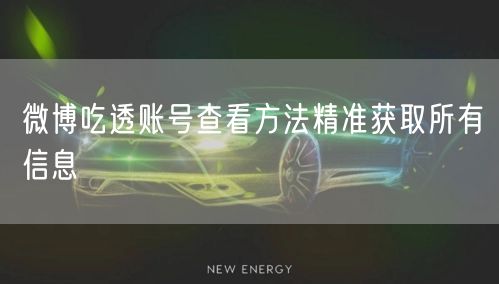 微博吃透账号查看方法精准获取所有信息